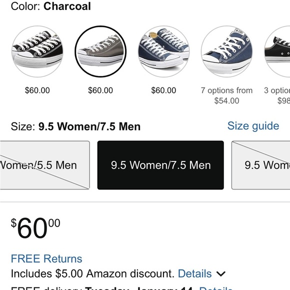 Converse Gray Low-Top Sneakers - Picture 8 of 8